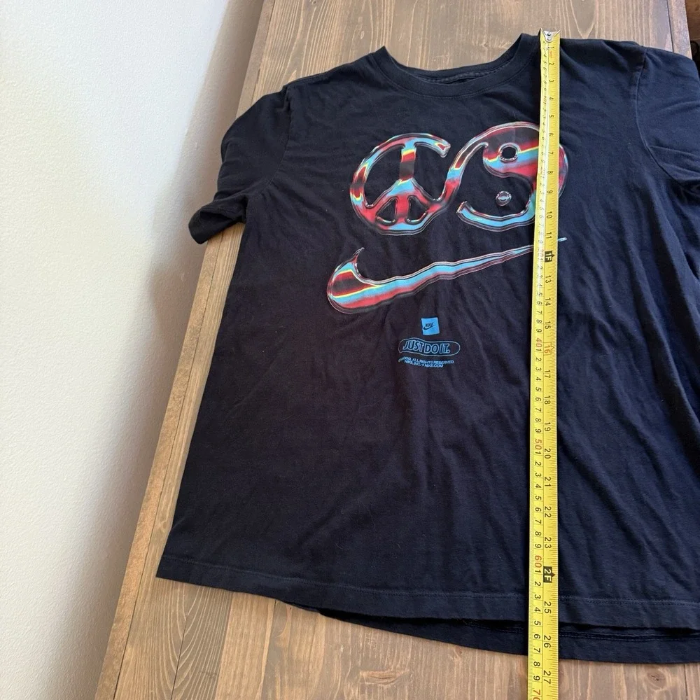 Nike Men's Medium Black Peace Sign Yin Yang Short‎ Sleeve Tee T-Shirt